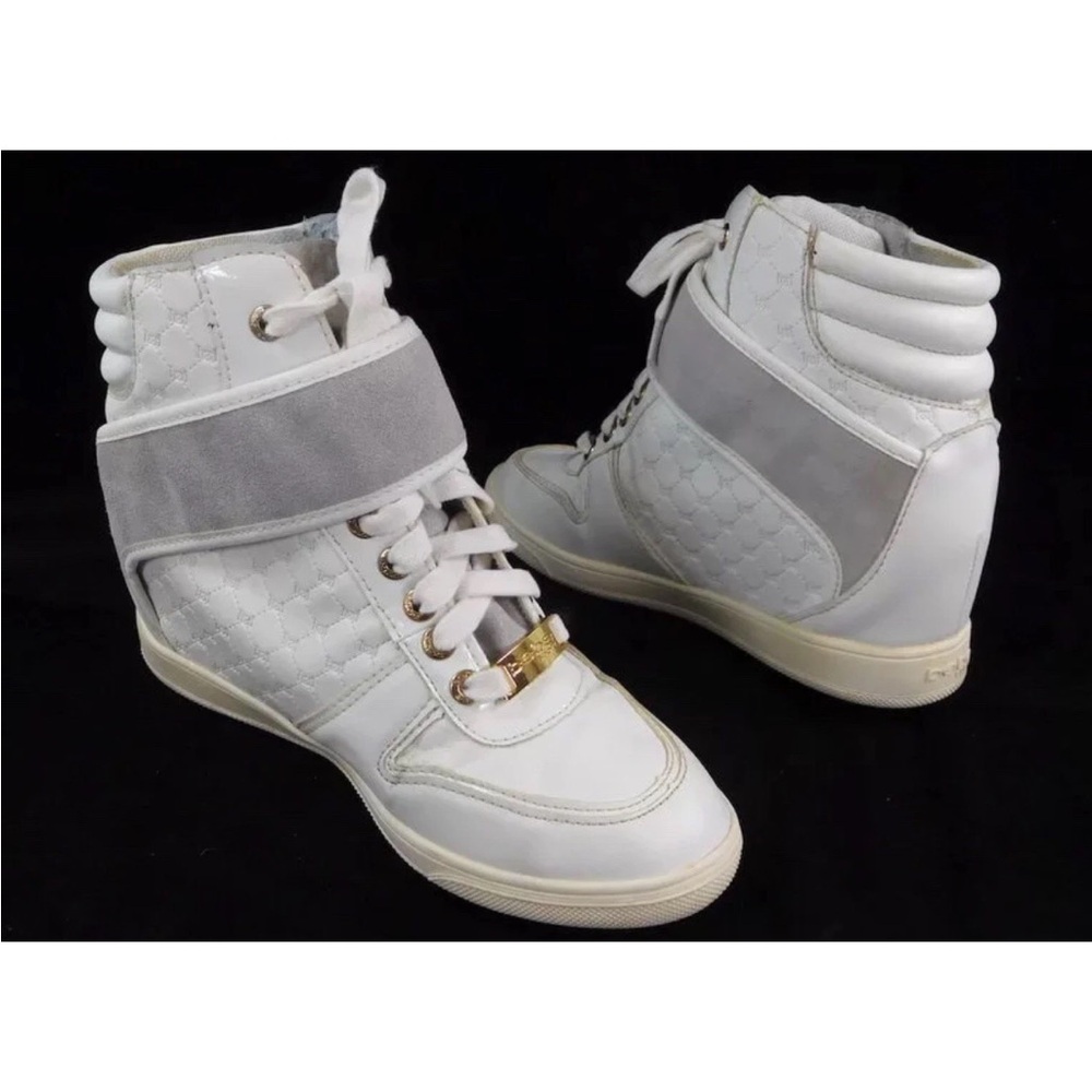 Bebe Sport Colby Wedge Sneakers White Size 5 White with Strap